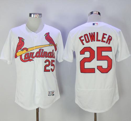Cardinals #25 Dexter Fowler White Flexbase Authentic Collection Stitched MLB Jersey